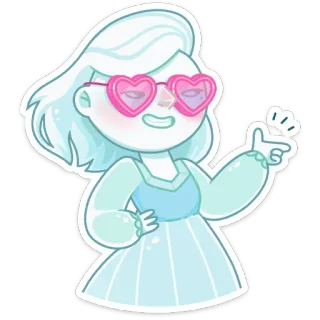 😍 мультфильм, персонаж, призрак, очки, сердце, поза telegram sticker