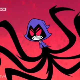 😡 Raven Teen Titans Go! Cartone animato, Arrabbiato, Demone, Supereroe, Teen Titans telegram sticker