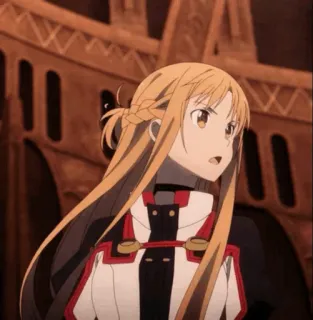 💞 Asuna Yuuki Sword Art Online anime, sword art online, asuna, character, female, anime girl, blonde hair whatsapp sticker