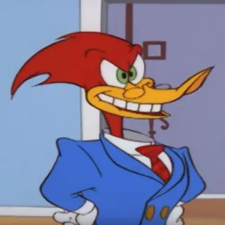 🤓 Woody Woodpecker cartone animato, uccello, personaggio, completo telegram sticker