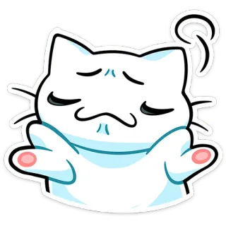 ⭐ cat, sad, sticker, cute, animal telegram sticker