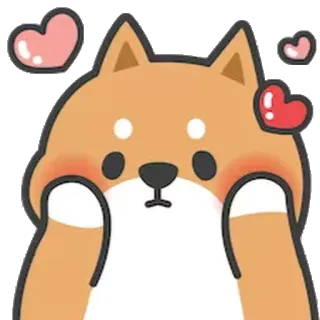 ❤️ dog, shiba inu, puppy, cute, hearts, kawaii, sticker whatsapp sticker