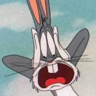 🙉 Bugs Bunny dessin animé, lapin, lapin, expression, effrayé telegram sticker