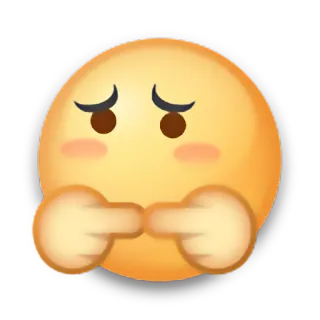 😞 emoji, shy, fingers, cute, flushed, embarrassed telegram sticker