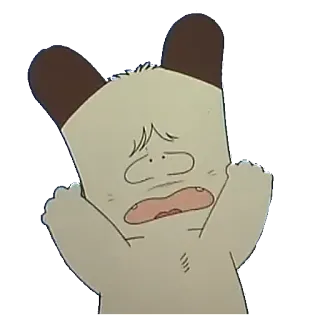 🙌 smutny, kreskówka, wyraz, strachliwy, postać z kreskówki telegram sticker