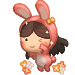 😉 cewek, kelinci, kawaii, imut, anime, kartun telegram sticker