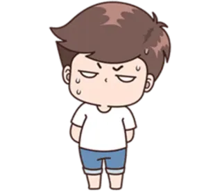 😓 dessin animé, personnage, sueur, expression, inquiétude telegram sticker