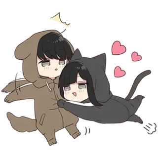 🌟 น่ารัก, สัตว์, จิบิ, หัวใจ, หมา, แมว telegram sticker
