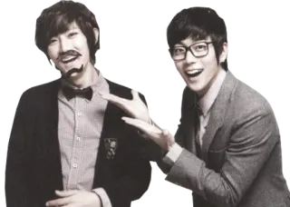 🤣 men, glasses, suit, mustache, bowtie, Korean telegram sticker
