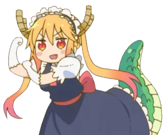 💪 Tohru Miss Kobayashi's Dragon Maid Anime, Dragon, Maid, Tohru, Mignon, Kawaii whatsapp sticker