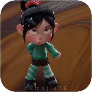 😌 Vanellope von Schweetz Wreck-It Ralph EmojisTG telegram sticker