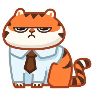 😒 tiger, animal, cartoon, business, suit, tie, office telegram sticker