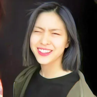 🥺 woman, person, smile, portrait, short hair, happy telegram sticker