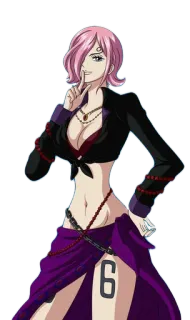 🤫 Reiju Vinsmoke One Piece anime, one piece, reiju vinsmoke, woman, pink hair telegram sticker