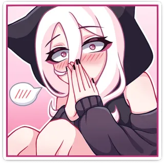 🫣 аниме девушка, мило, мультфильм, каваи, наклейка telegram sticker