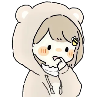 🐙 Kartun, Gadis, Beruang, Hoodie, Lucu, Kawaii telegram sticker