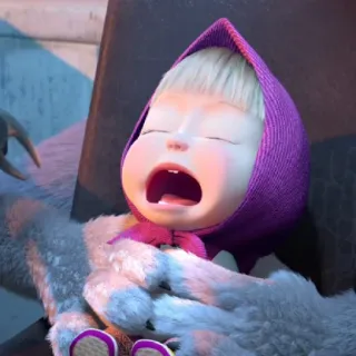 😄 Masha Masha and the Bear Мультфильм, Ребенок, Спит, Маша и Медведь telegram sticker