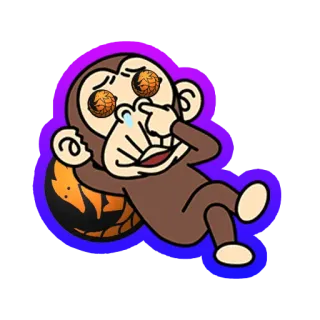 😮 猴子, 卡通, 插画, 眼睛, 笑话, 搞笑, 幽默 telegram sticker