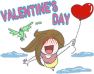 💞 VALENTINE'S DAY Dia dos Namorados, amor, coração, desenho animado, balão, celebração telegram sticker