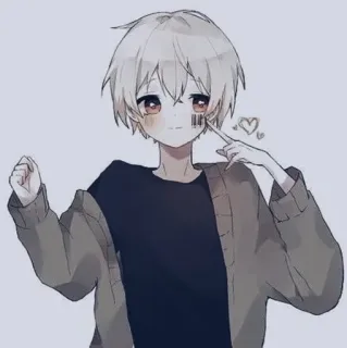😊 Anime, Garçon, Mignon, Dessin animé, Autocollant telegram sticker