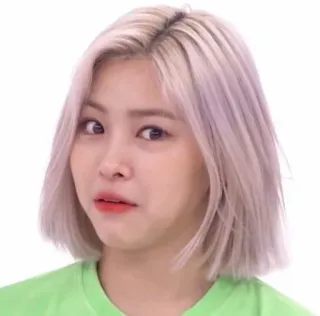 😯 kpop, female, person, blonde hair, woman, asian telegram sticker