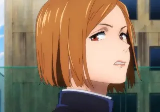 🔨 Nobara Kugisaki Jujutsu Kaisen anime, wanita, potret, fiksi, rambut oranye telegram sticker