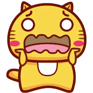 😱 Katze, Sticker, Tier, süß, Cartoon, Ausdruck, geschockt, gelb telegram sticker