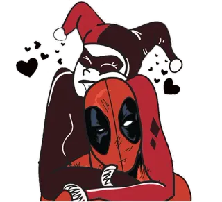 Harley+Deadpool whatsapp stickers