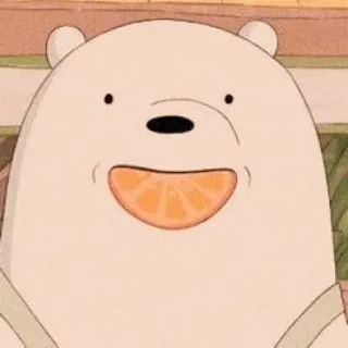 💜 Ice Bear We Bare Bears 만화, 북극곰, 주황색, 귀여운, 위 베어 베어스 telegram sticker