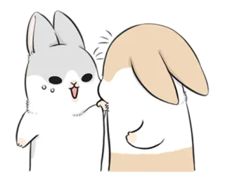😊 conejo, conejito, lindo, animal, dibujos animados, kawaii telegram sticker