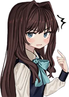😰 anime, meisje, boos, geïrriteerd, verward, personage, illustratie telegram sticker