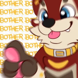 😡 BOTHER perro, peludo, dibujos animados, amigable, animal telegram sticker