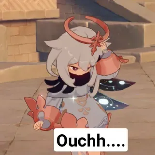 😶 Ouchh.... โอ๊ย, เจ็บ, อนิเมะ, ตัวละคร telegram sticker