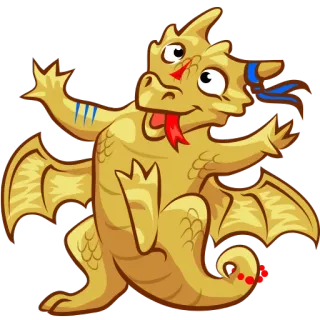 😜 drago, cartone animato, fantasy, adesivo, animale, creatura whatsapp sticker