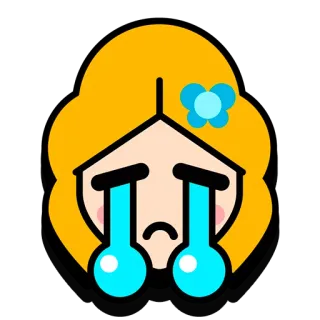 😭 难过, 哭泣, 情绪化, 卡通, 女孩 telegram sticker