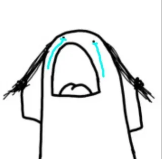 😩 płacz, smutny, łza, palec, kreskówka telegram sticker