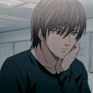 😈 Light Yagami Death Note Anime, Manga, Death Note, Light Yagami, Personaggio, Triste telegram sticker