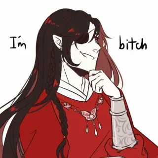 🥢 I'm bitch offensive, anime, red, character, slang telegram sticker