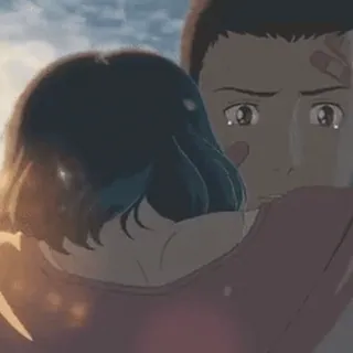 😥 Anime, Abbraccio, Amore, Emozionale, Coppia telegram sticker