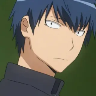 💙 anime, face, expression, serious, male telegram sticker