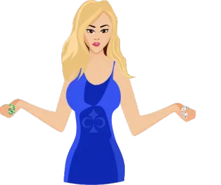 💷 donna, bionda, gioielli, vestito, gioco d'azzardo telegram sticker