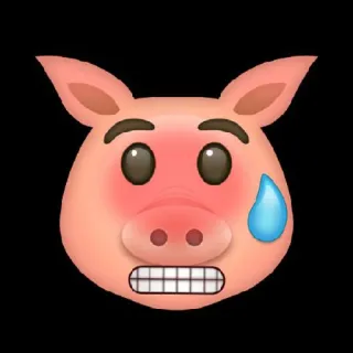 🤔 돼지, 이모지, 화난, 땀, 표정 whatsapp sticker
