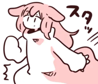 ❗️ スタスタ cartoon, walking, running, anime, manga, cute telegram sticker