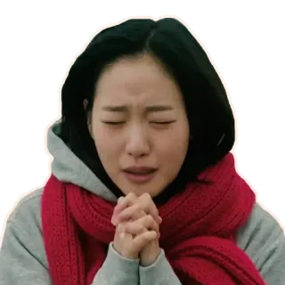 😓 triste, piangendo, arrabbiata, donna, sciarpa telegram sticker