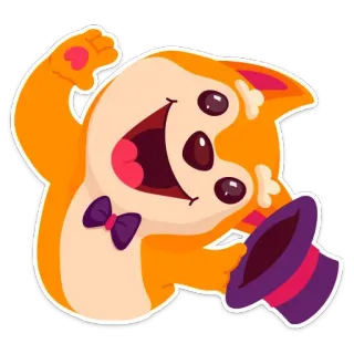 😜 мультфильм, животное, шляпа, галстук-бабочка, магия, веселый telegram sticker
