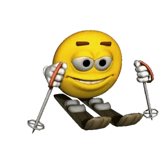 ⛷ Emoji, Esqui, Esportes de inverno, Sorriso, Desenho animado, Neve telegram sticker
