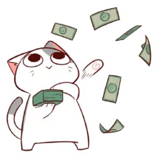 💵 cat, money, cartoon, cute, wealth telegram sticker