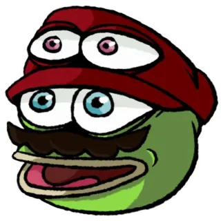 😃 meme, Pepe, frog, Mario, video game whatsapp sticker