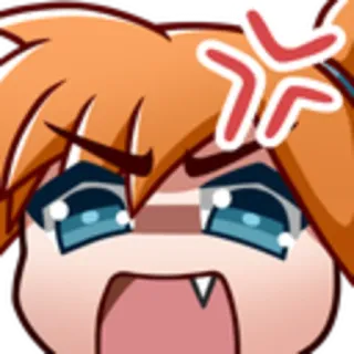 🤬 Anime, Arrabbiato, Cartone animato, Emoji, Espressione, Carino, Faccia telegram sticker