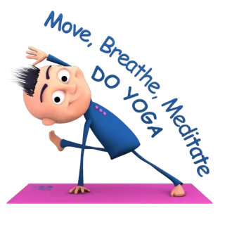 😛 Move, Breathe, Meditate, DO YOGA Yoga, Méditation, Exercice, Dessin animé, Santé, Bien-être, Relaxation, Pleine conscience whatsapp sticker
